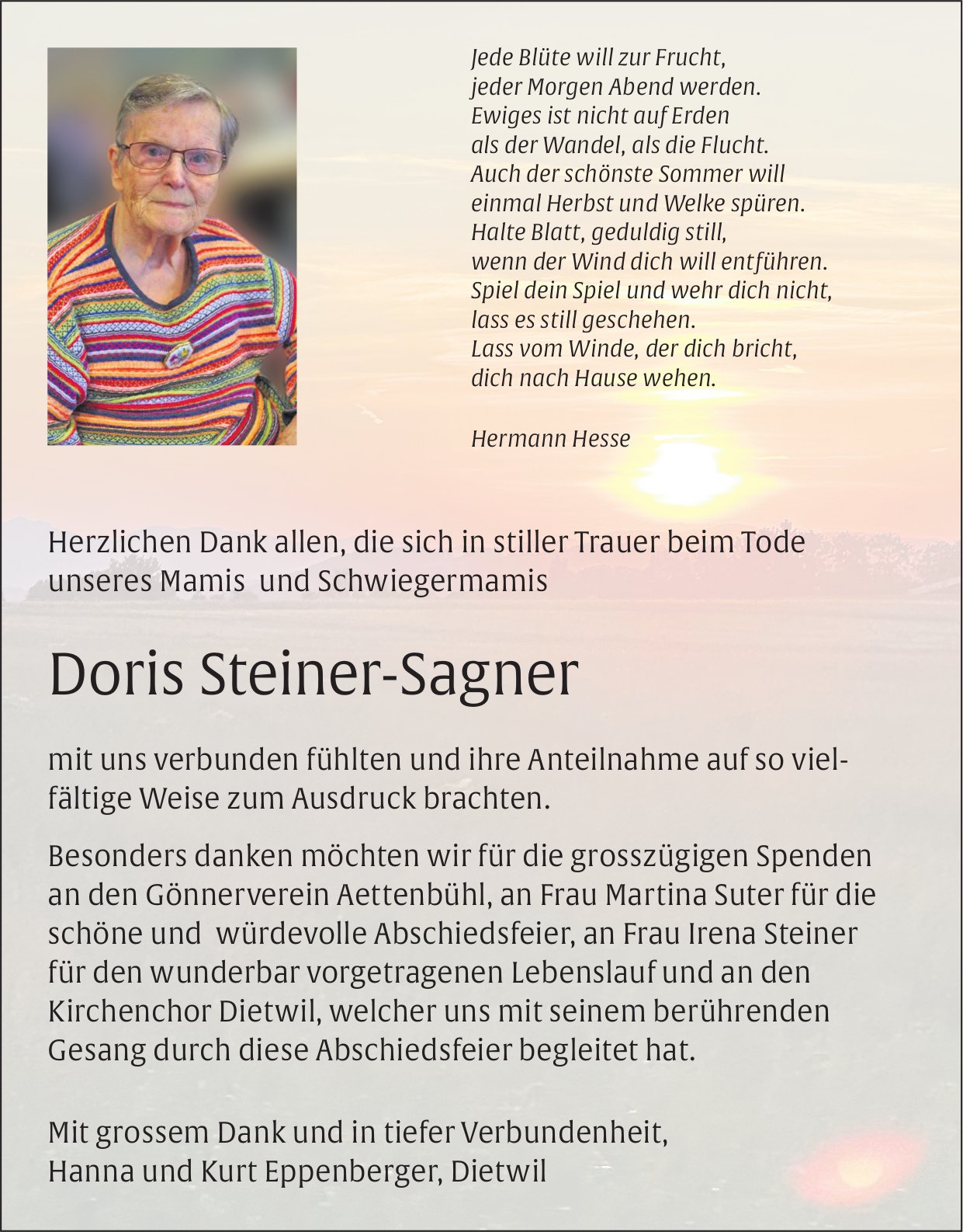 Steiner-Sagner Doris, im November 2023 / DS