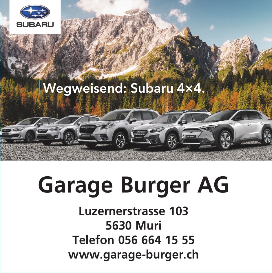 Garage Burger AG, Muri AG - Wegweisend: Subaru 4x4