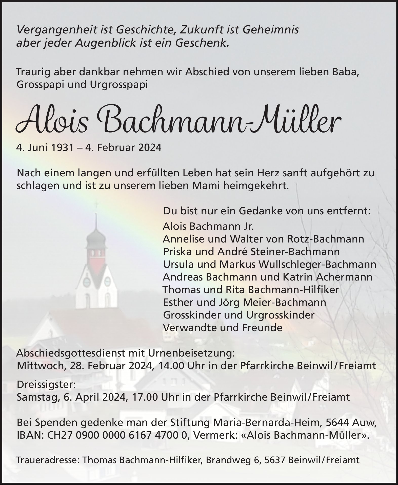 Bachmann-Müller Alois, Februar 2024 / TA