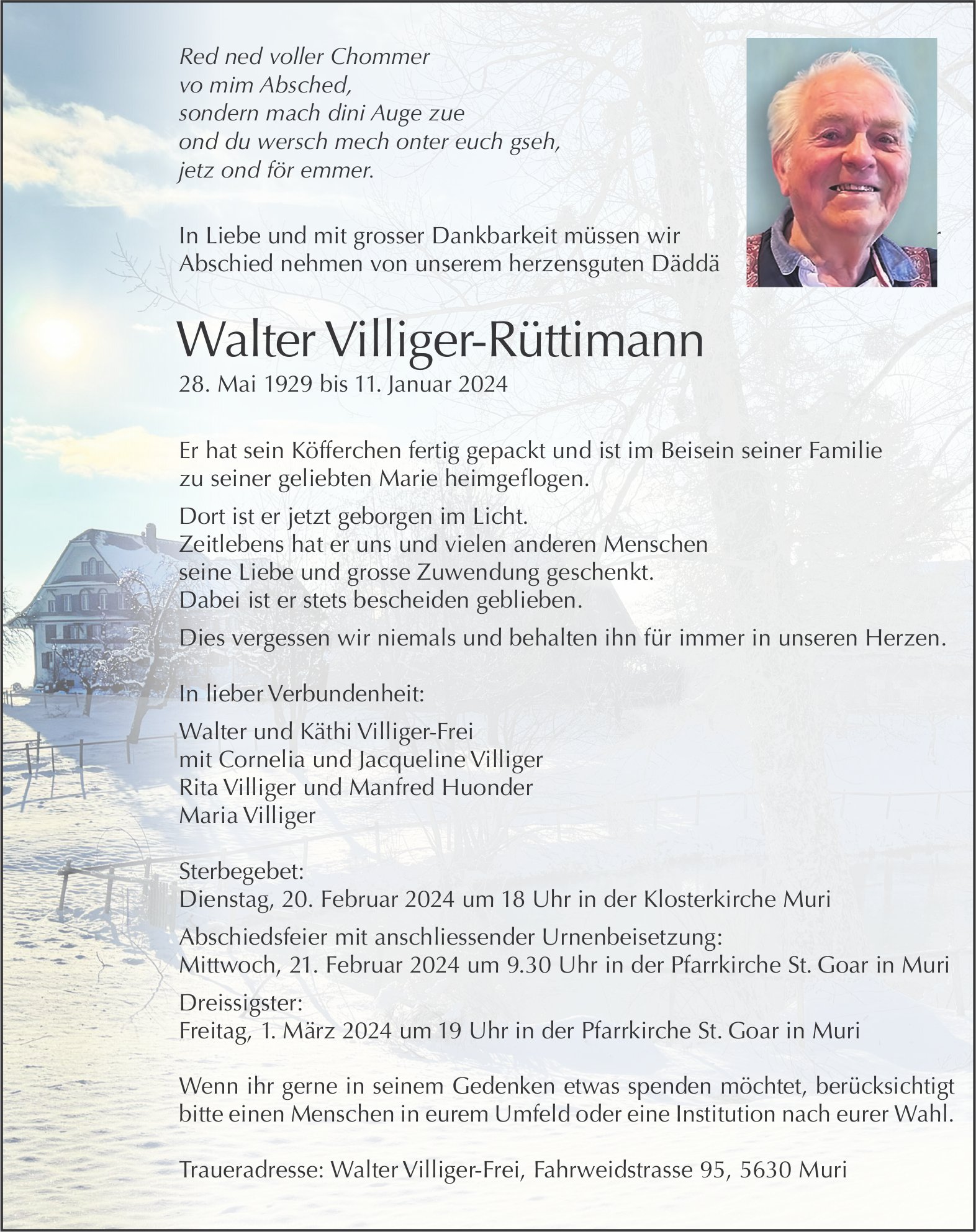 Villiger-Rüttimann Walter, Januar 2024 / TA