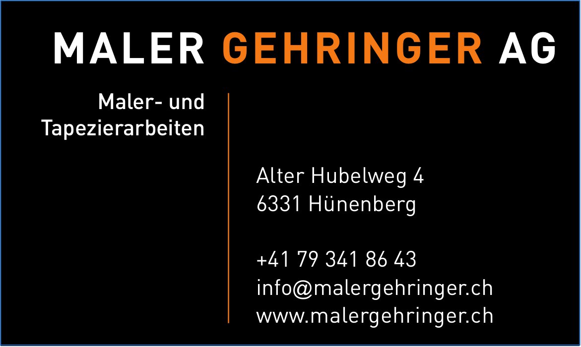 Maler Gehringer AG, Hünenberg - Maler- und Tapezierarbeiten