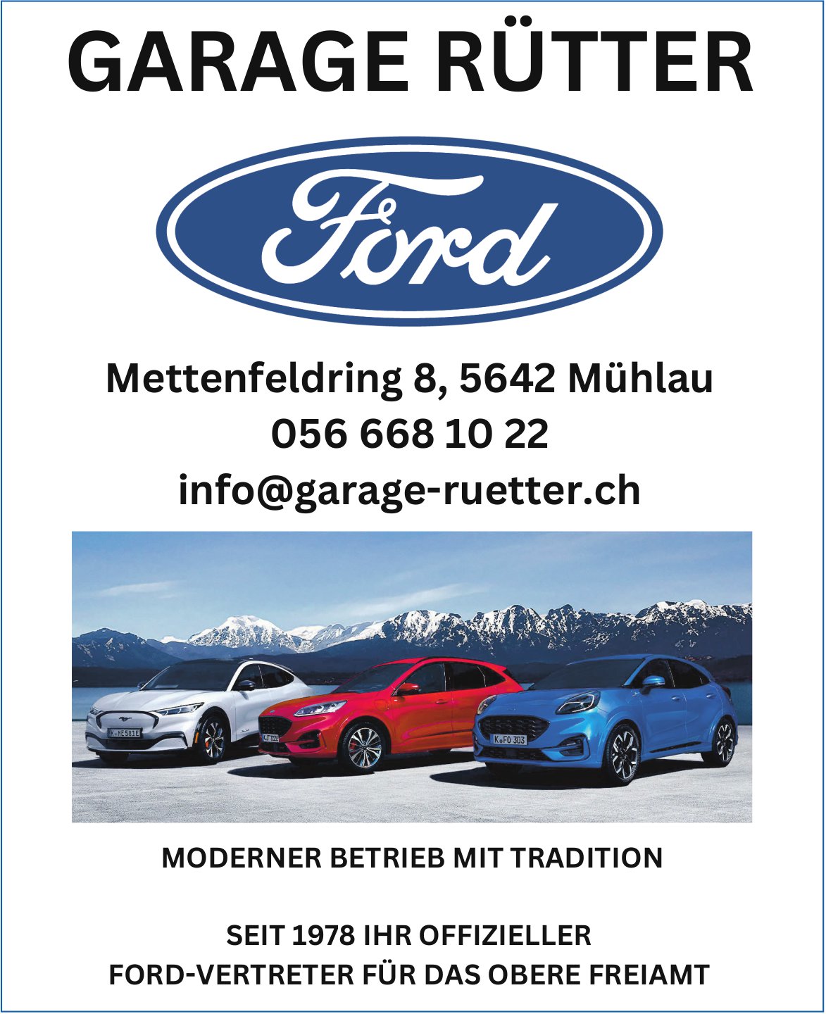 Garage Rütter, Mühlau - Moderner Betrieb mit Tradition