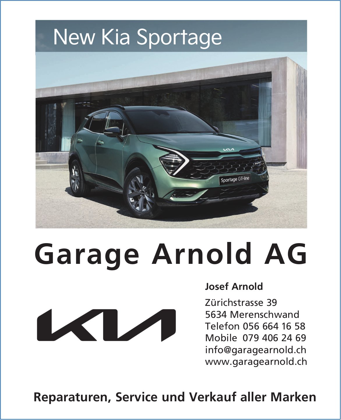 Garage Arnold AG, Merenschwand - Reparaturen, Service und Verkauf aller Marken