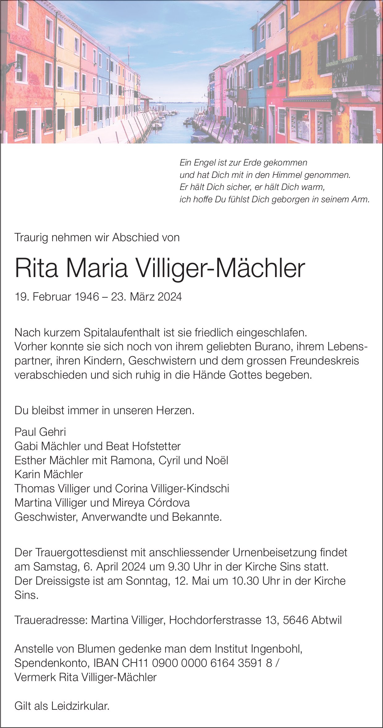 Villiger-Mächler Rita Maria, März 2024 / TA