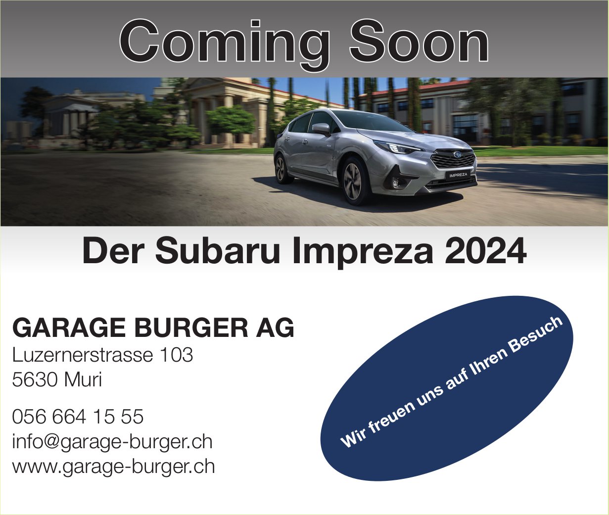 Garage Burger AG, Muri - Coming Soon Der Subaru Impreza