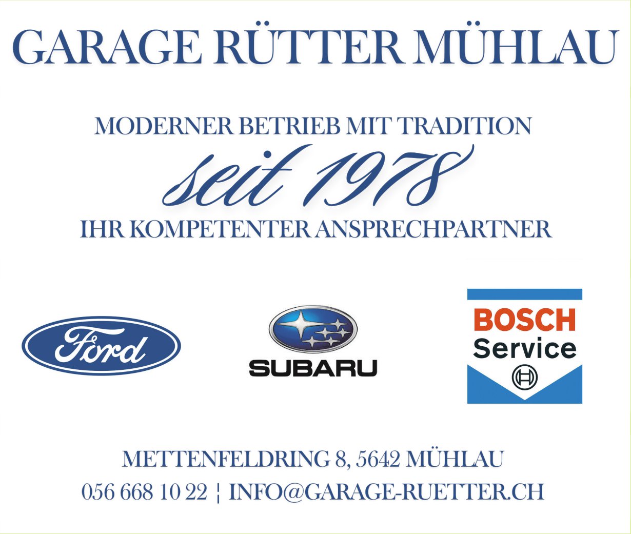 Garage Rütter, Mühlau - Moderner Betrieb mit Tradition