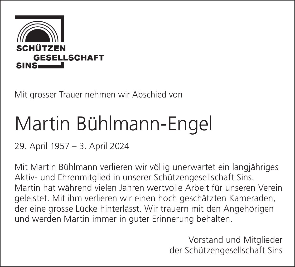 Bühlmann-Engel Martin, April 2024 / TA