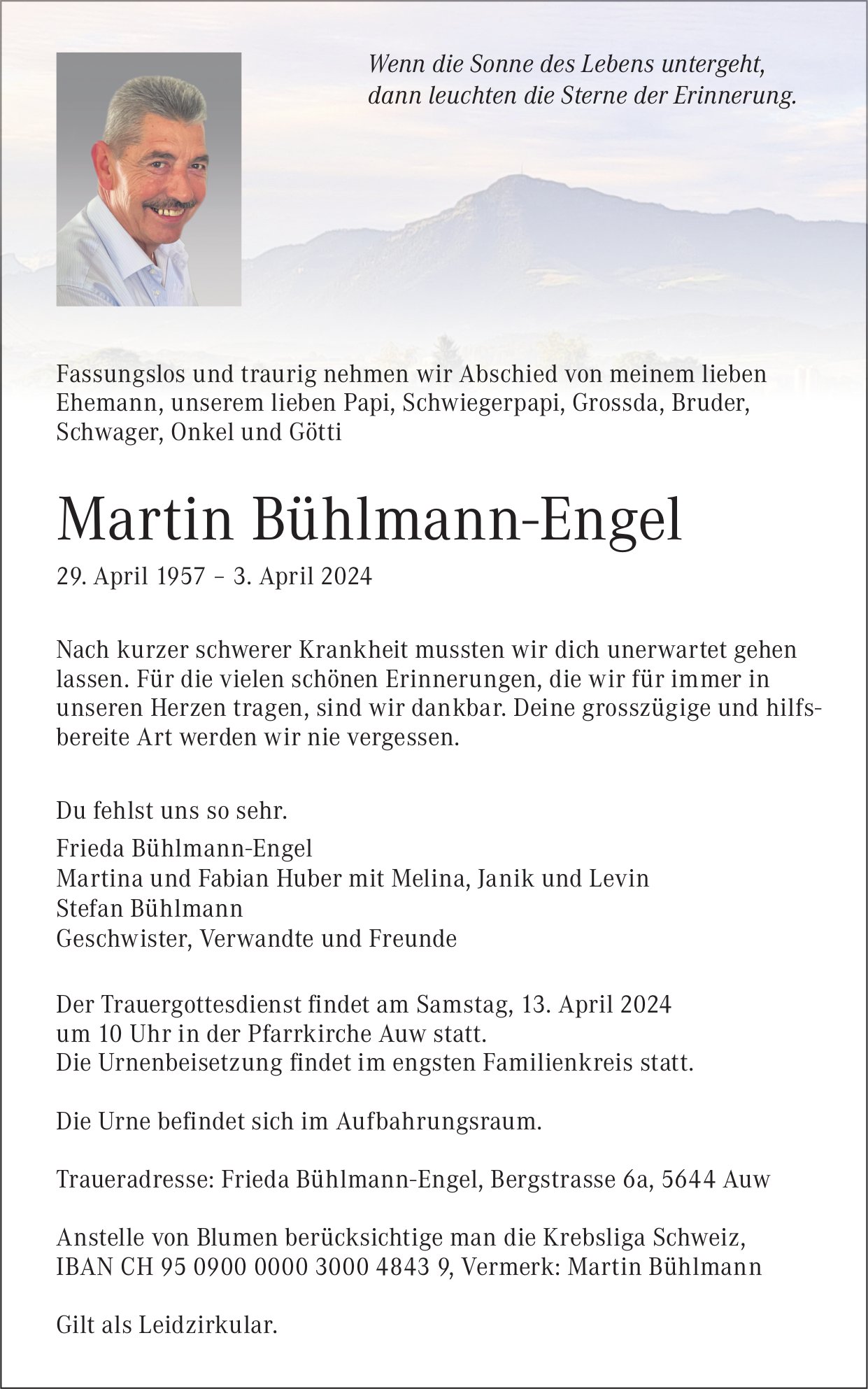 Bühlmann-Engel Martin, April 2024 / TA