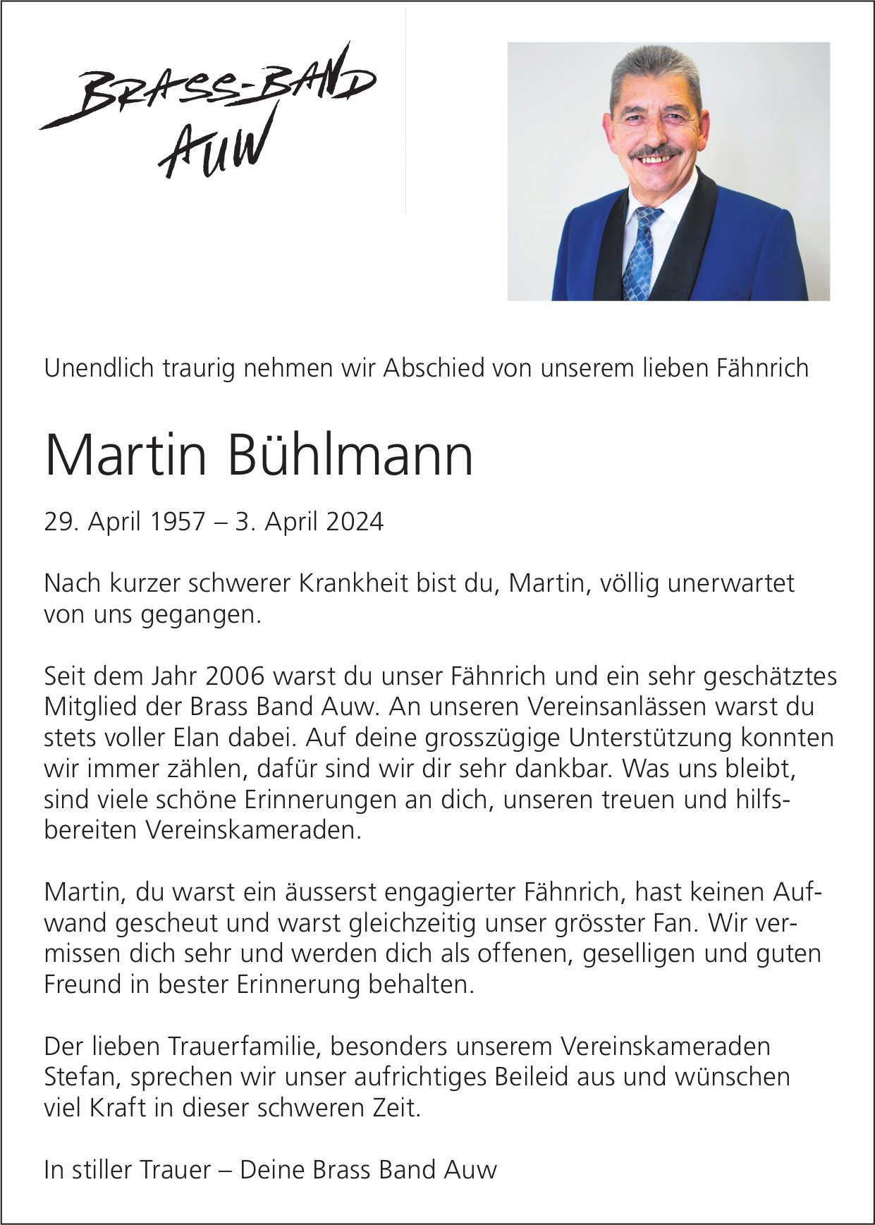 Bühlmann Martin, April 2024 / TA