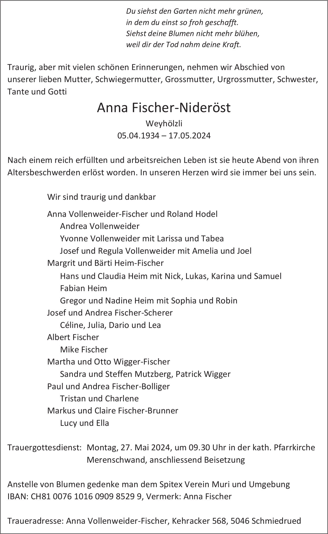 Fischer-Nideröst Anna, Mai 2024 / TA