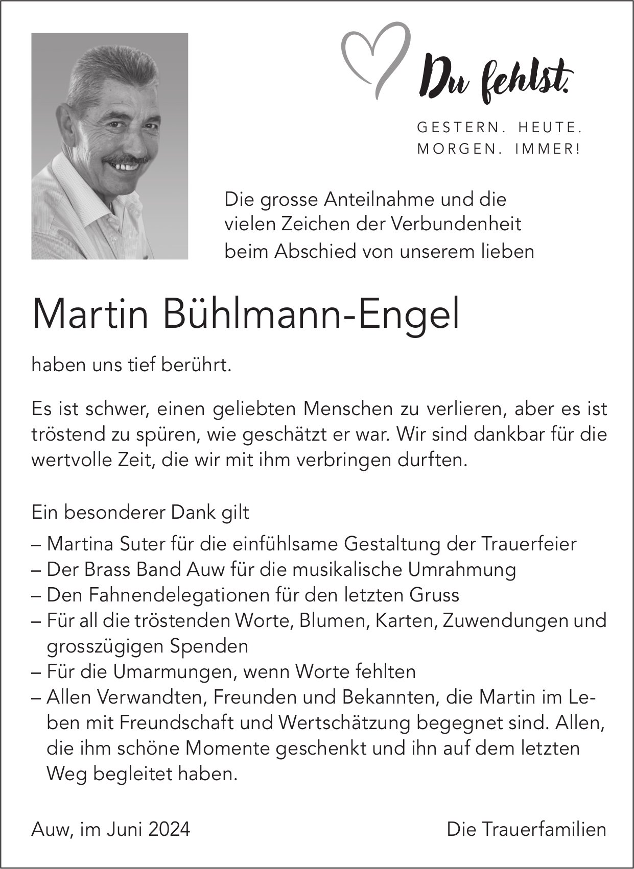 Bühlmann-Engel Martin, im Juni 2024 / DS