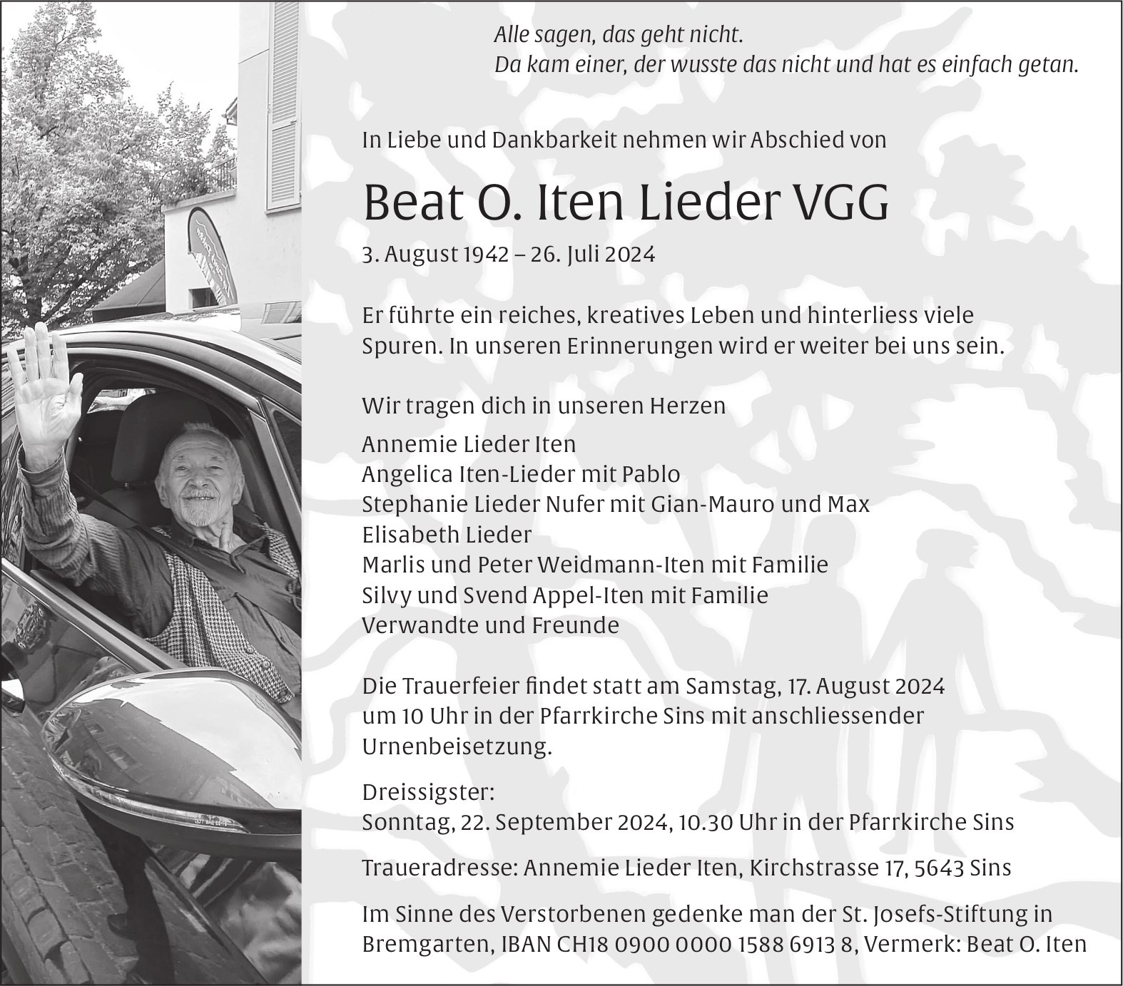 Iten Lieder VGG Beat O., Juli 2024 / TA