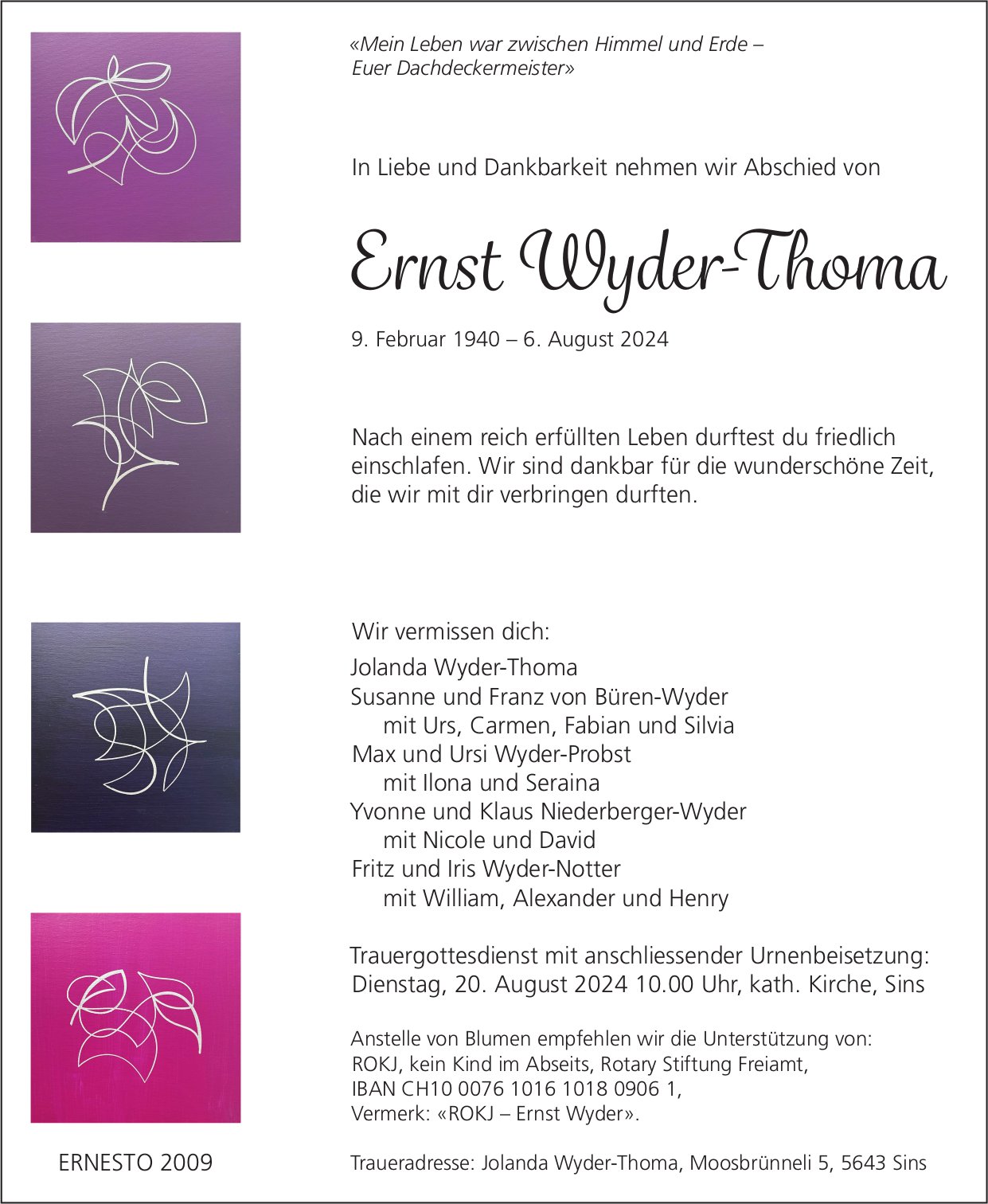 Wyder-Thoma Ernst, August 2024 / TA