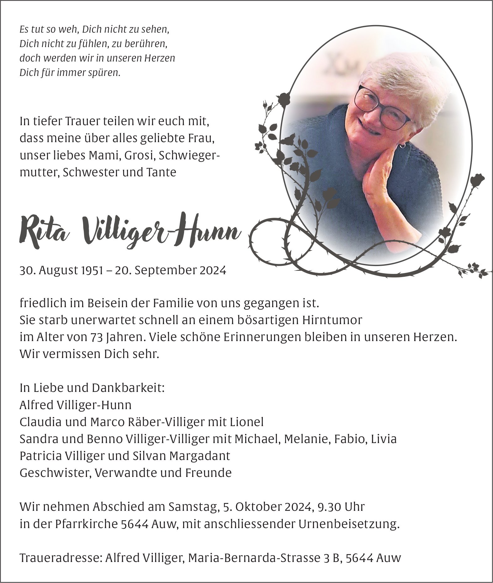 Villiger-Hunn Rita, September 2024 / TA