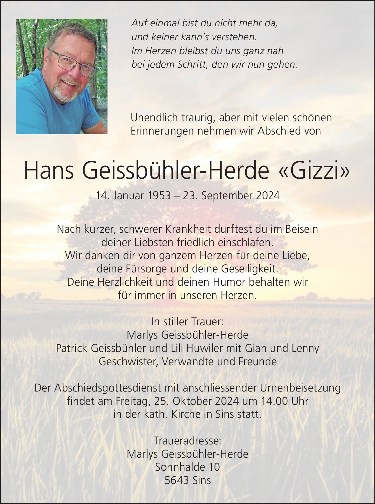 Geissbühler-Herde Hans «Gizzi», September 2024 / TA