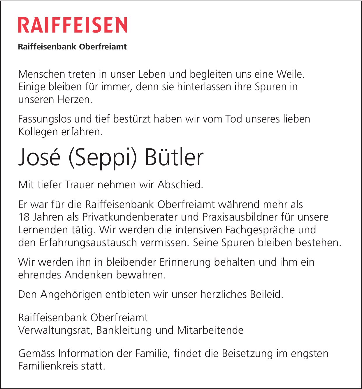 José (Seppi) Bütler, Oktober 2024 / TA