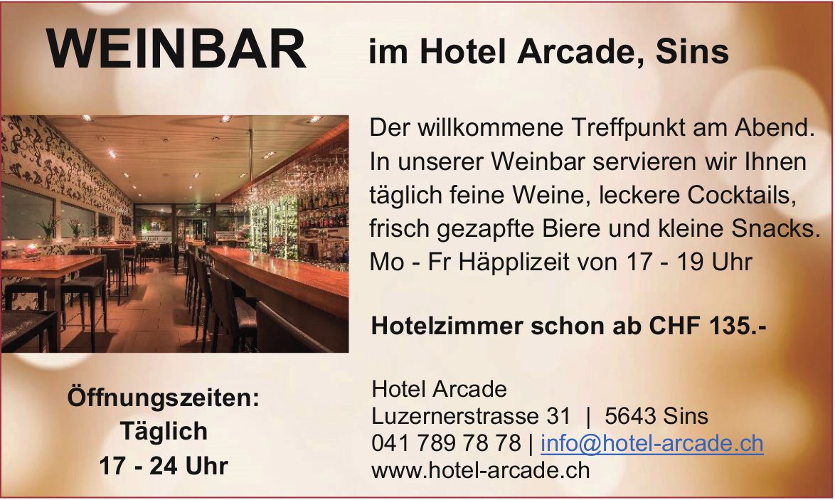 Hotel Arcade, Sins - Weinbar