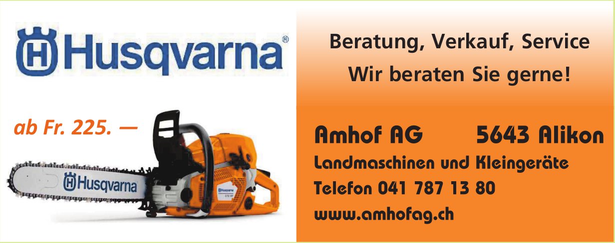 Amhof AG, Alikon - Beratung, Verkauf,  Service; wir beraten Sie gerne!