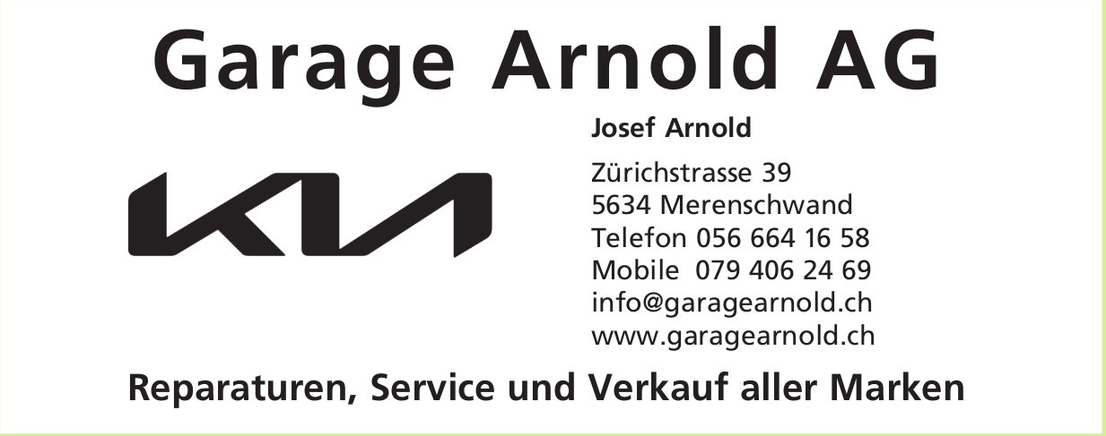 Garage Arnold AG, Merenschwand - Reparaturen, Service und Verkauf aller Marken