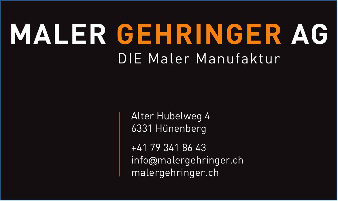 Maler Gehringer AG, Hünenberg - Die Maler Manufaktur