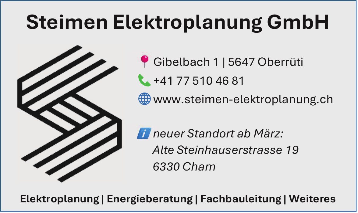 Steimen Elektroplanung GmbH, Cham - Elektroplanung, Energieberatung,  Fachbauleitung