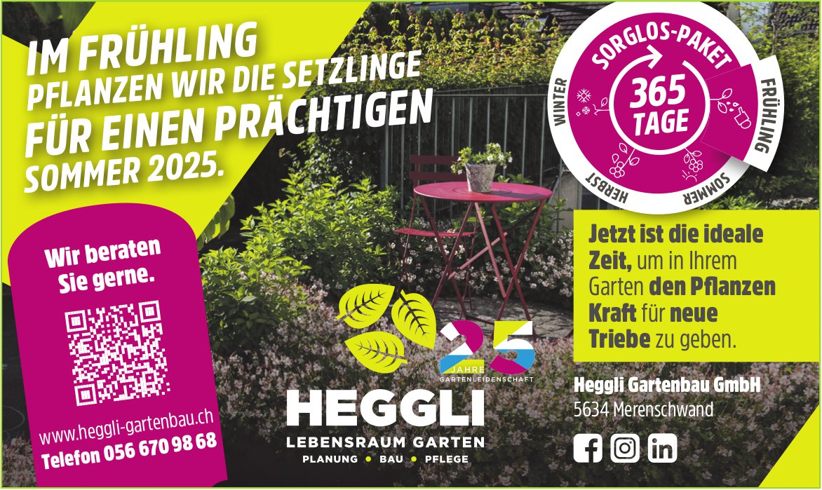 Heggli Gartenbau GmbH, Merenschwand - Wir beraten Sie gerne