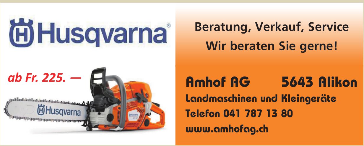 Amhof AG, Alikon - Beratung, Verkauf,  Service; wir beraten Sie gerne!