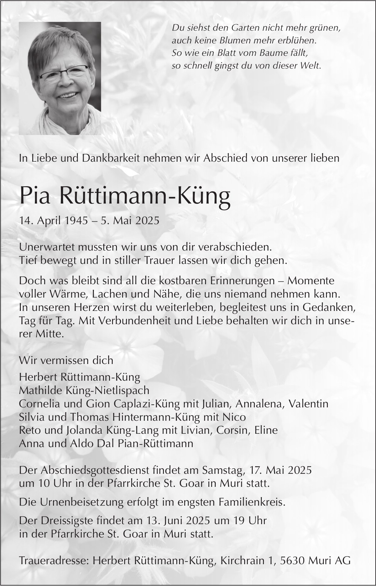 Rüttimann-Küng Pia, Mai 2025 / TA