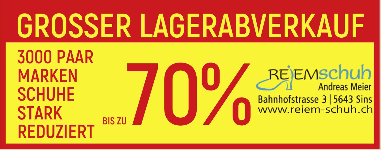 Reiemschuh, Sins - Grosser Lagerabverkauf