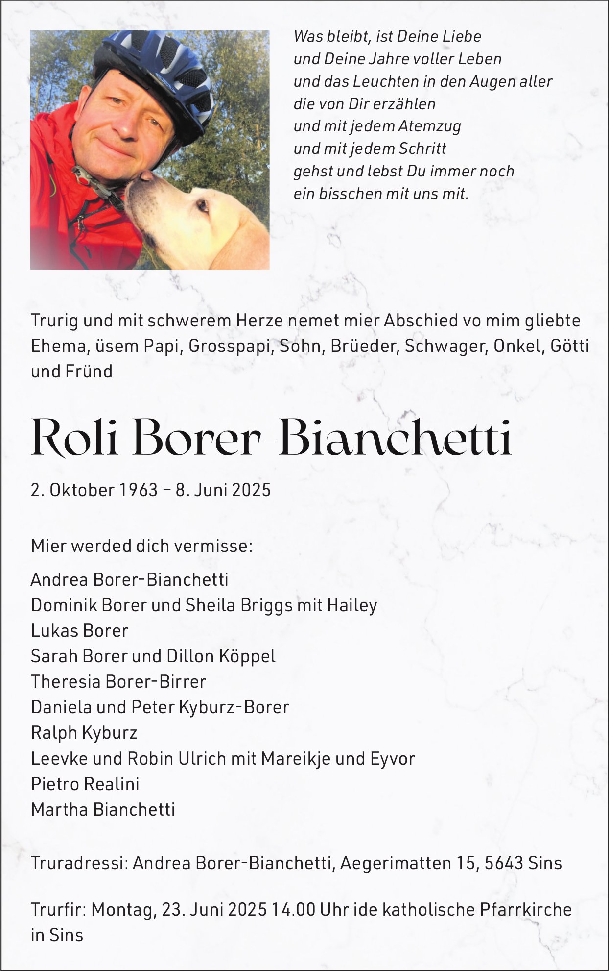 Roli Borer-Bianchetti, Juni 2025 / TA