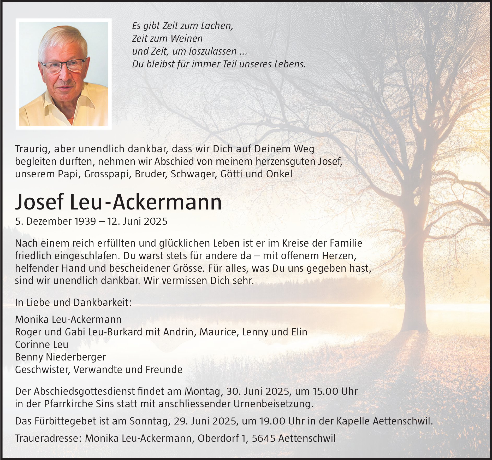 Leu-Ackermann Josef, Juni 2025 / TA