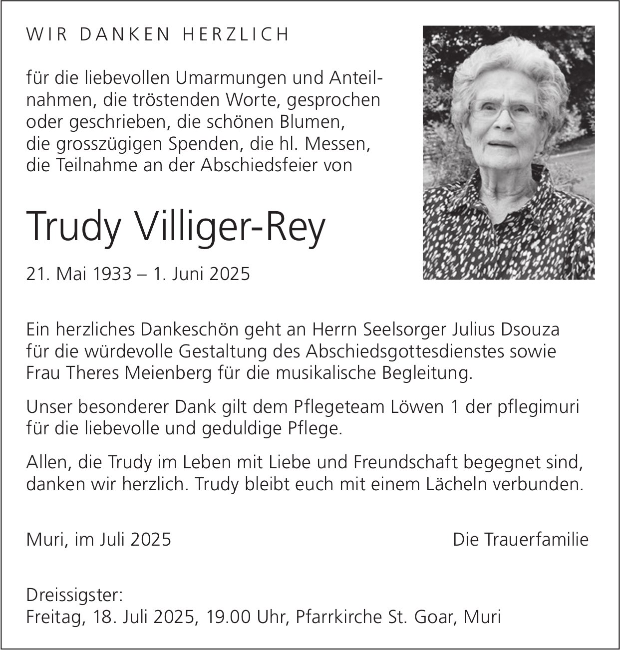 Villiger-Rey Trudy, im Juli 2025 / DS