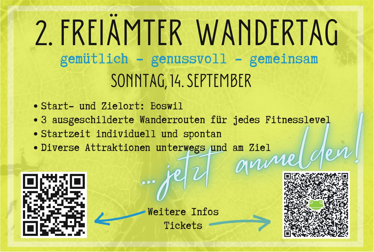 2. Freiämter Wandertag, 14. September, Boswil