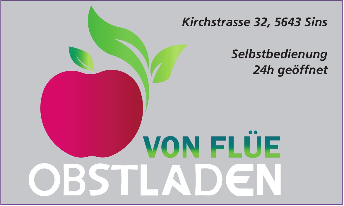 Von Flüe, Obstladen, Sins - Selbstbedienung 24h geöffnet