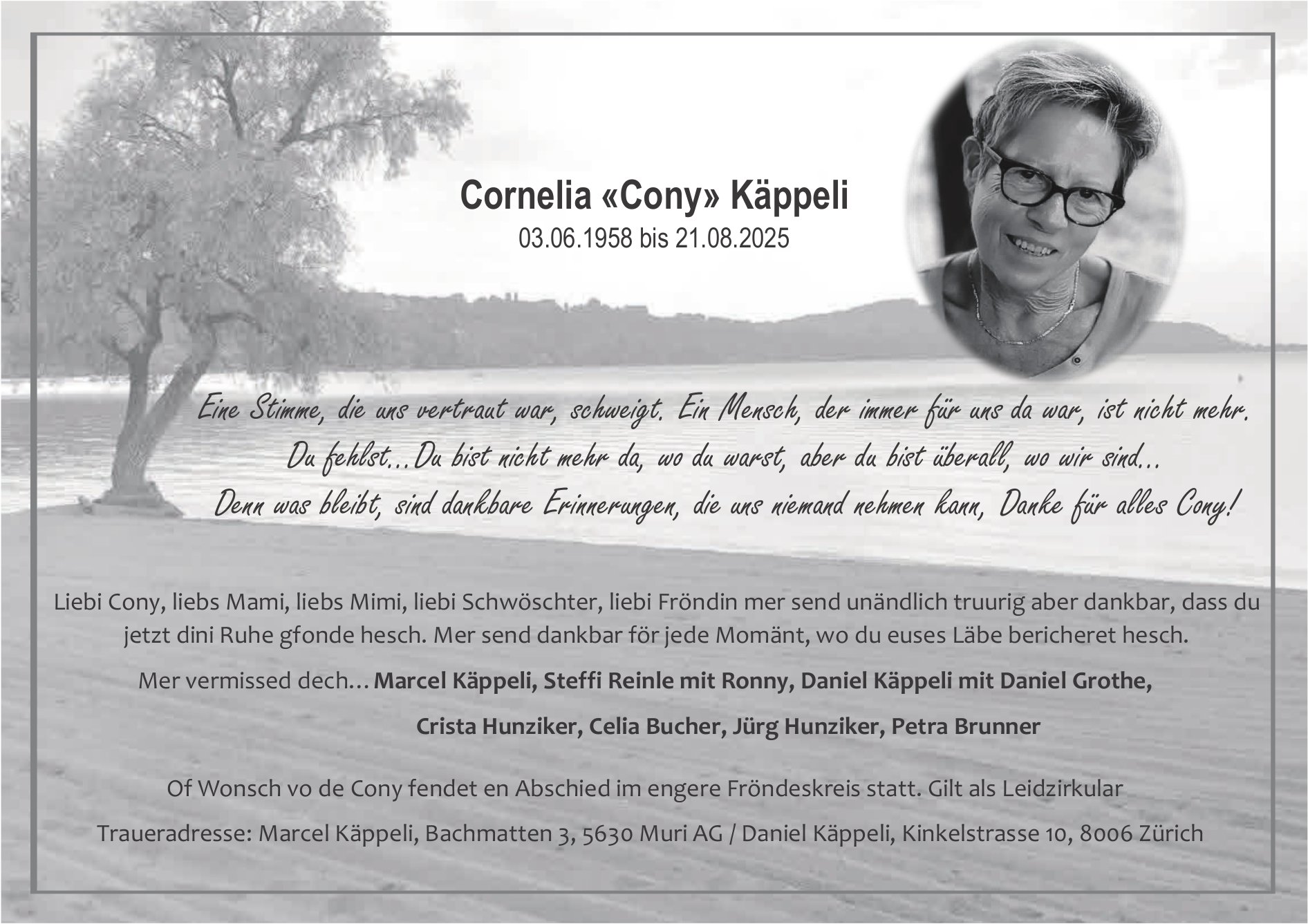 Cornelia «Cony» Käppeli, August 2025 / TA