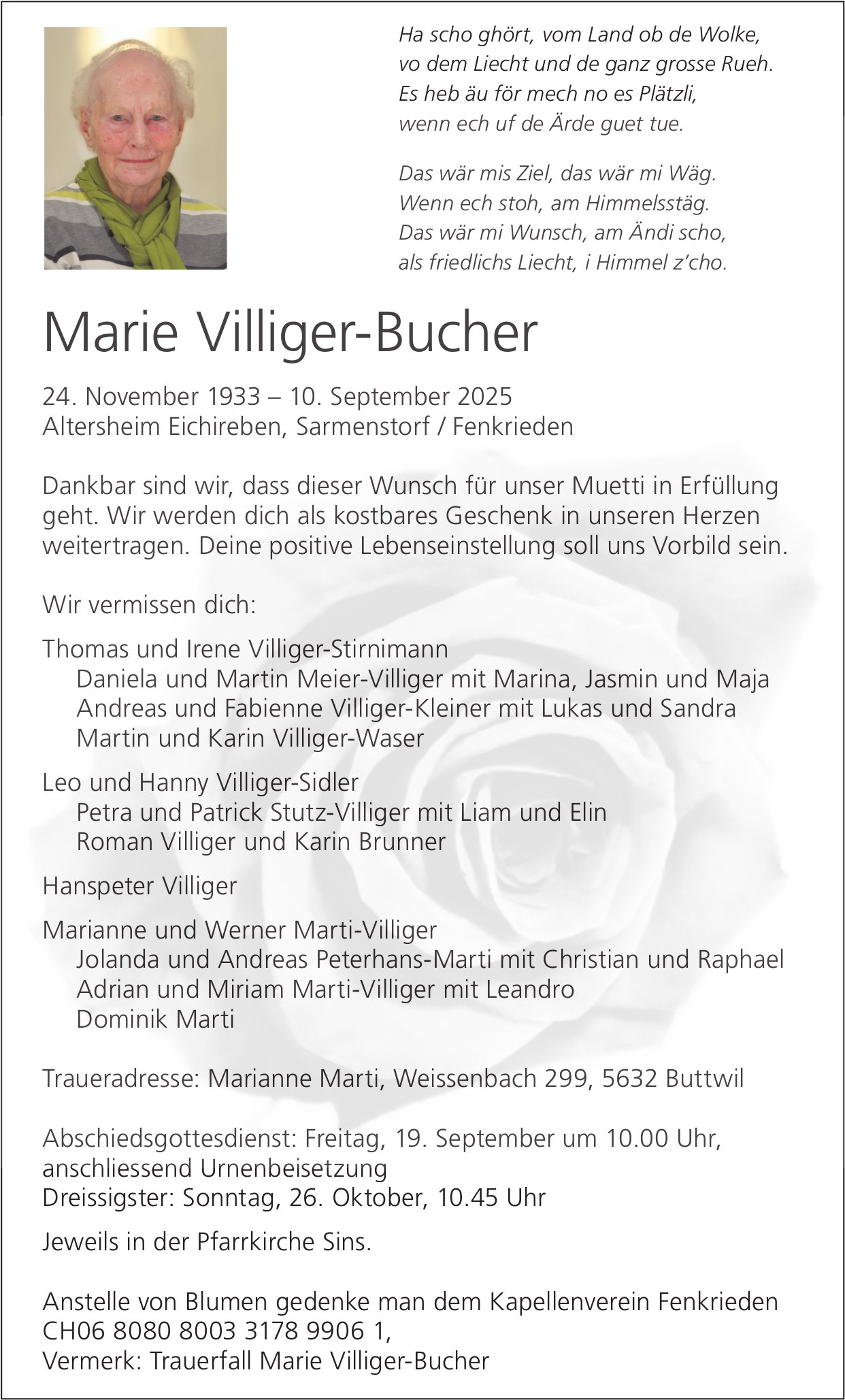 Villiger-Bucher Marie, September 2025 / TA