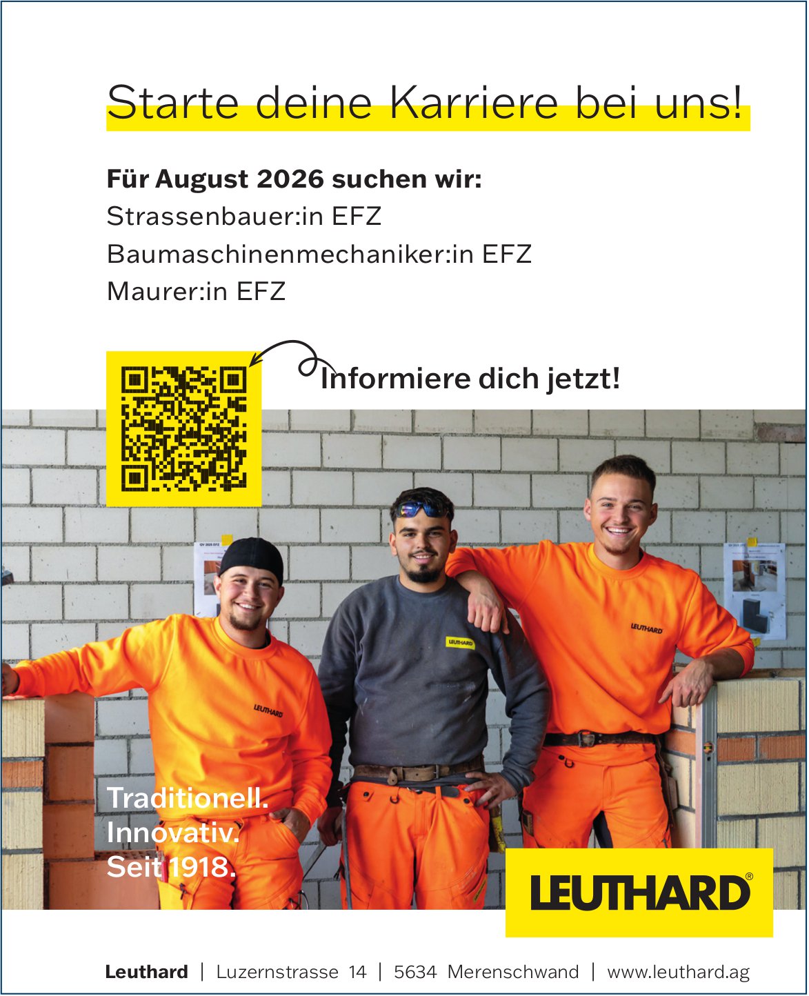 Leuthard, Merenschwand - Starte deine Karriere bei uns!