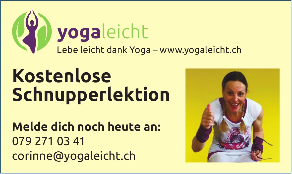 Yoga leicht, Kostenlose Schnupperlektion