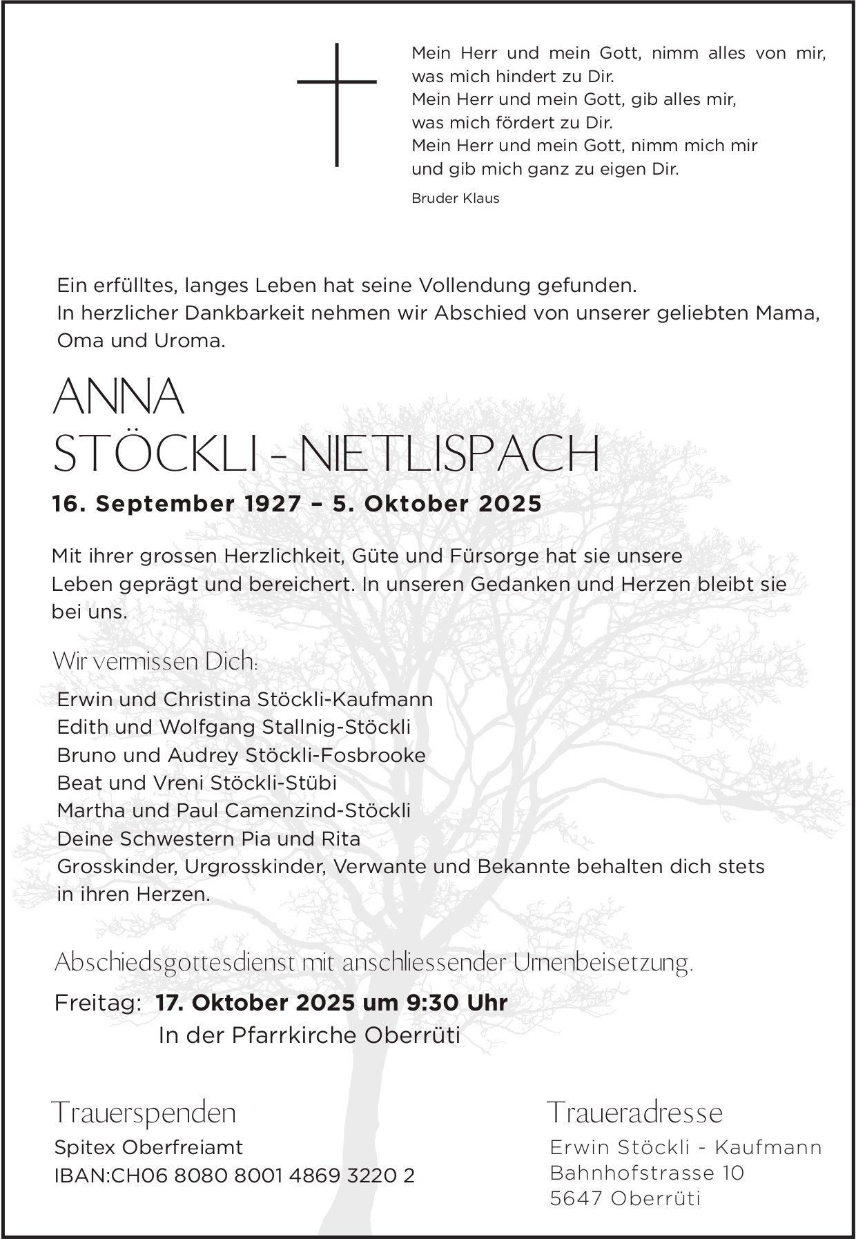 Stöckli-Nietlisbach Anna, Oktober 2025 / TA