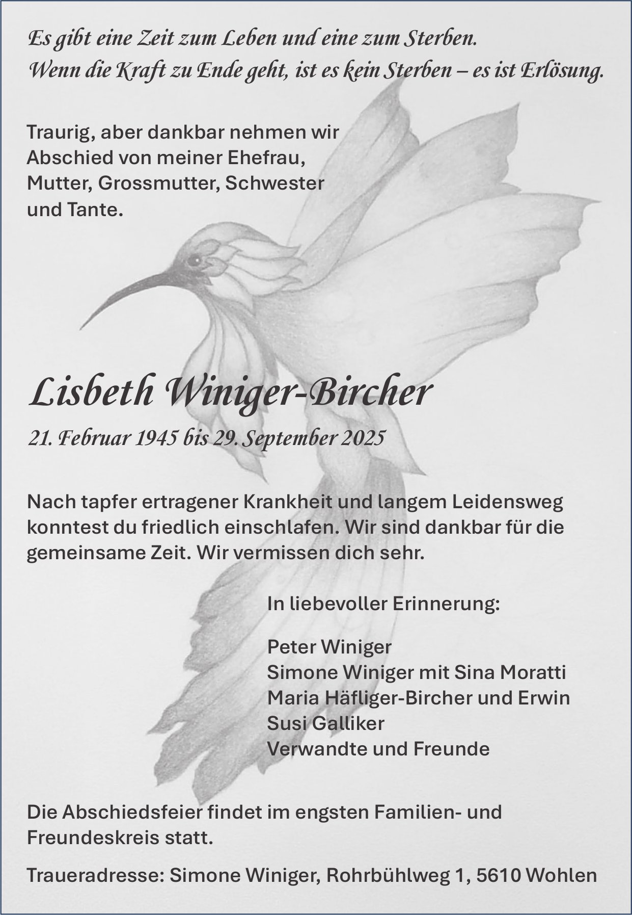 Winiger-Bircher Lisbeth, September 2025 / TA