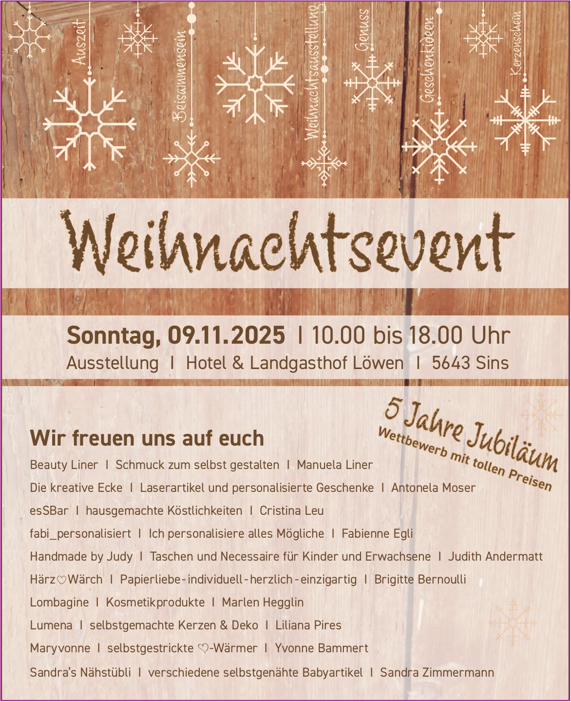 Hotel & Landgasthof Löwen, Sins - Weihnachtsevent