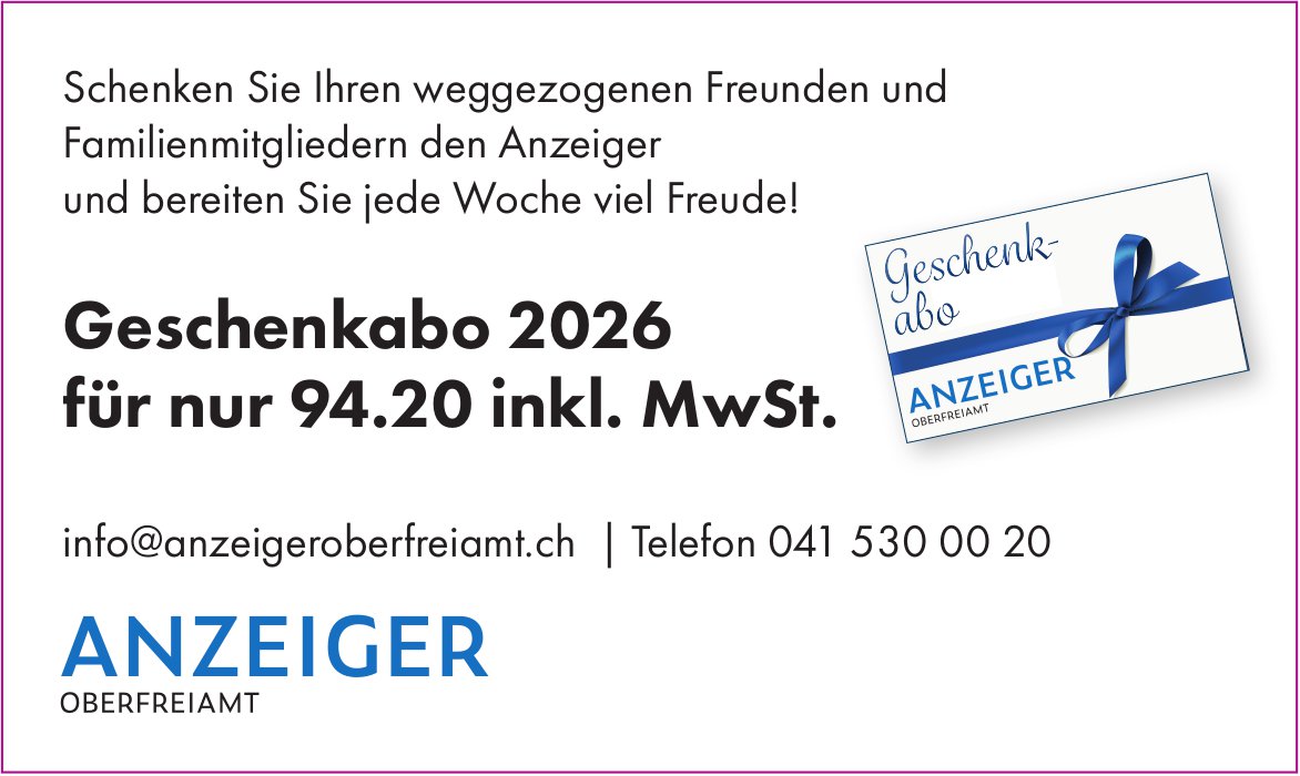 Anzeiger Oberfreiamt, Geschenkabo 2026