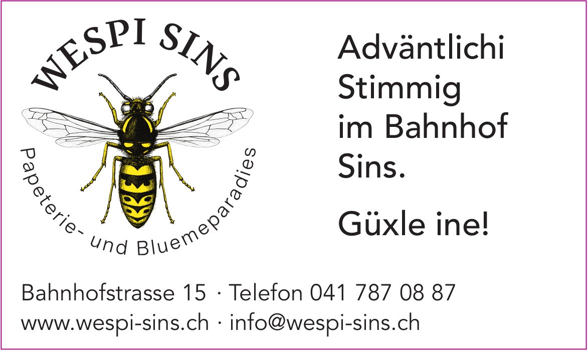 Papeterie Wespi, Sins - Adväntlichi Stimmig im Bahnhof