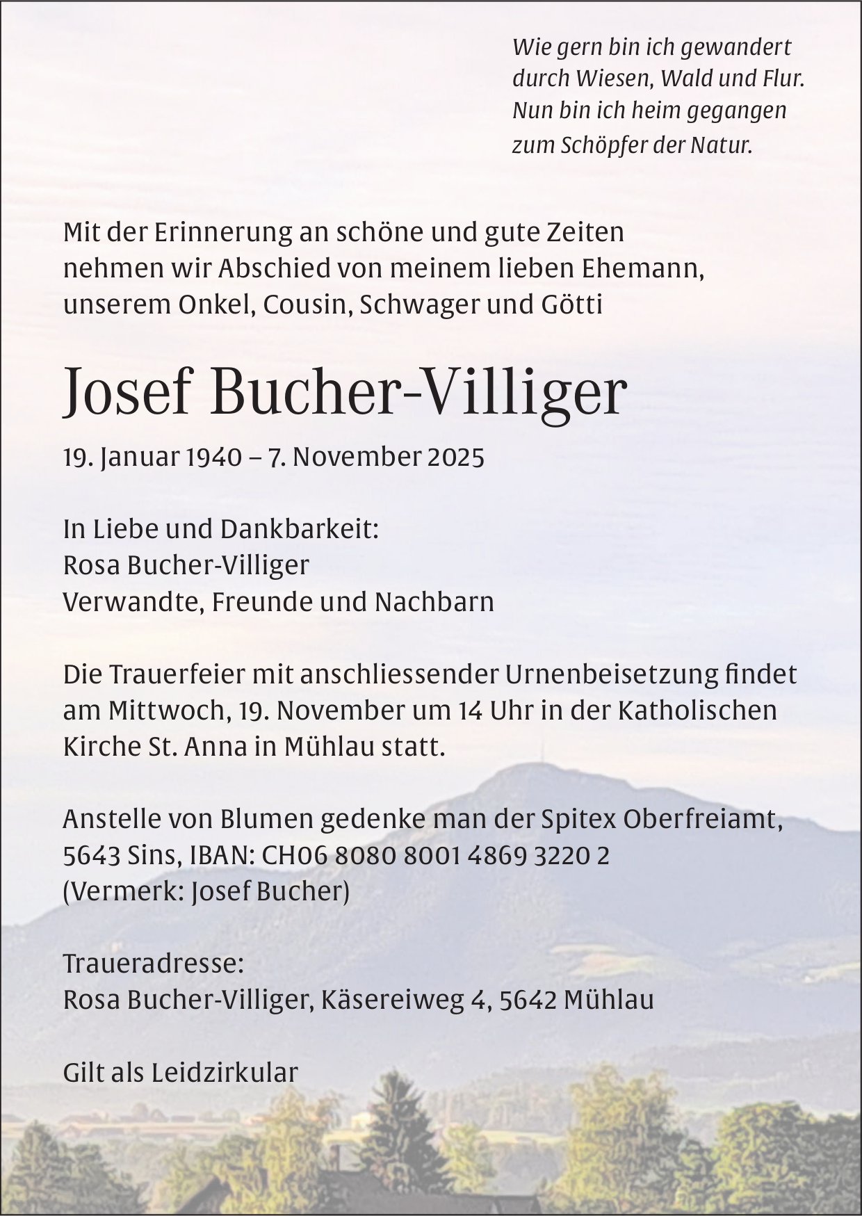 Bucher-Villiger Josef, November 2025 / TA