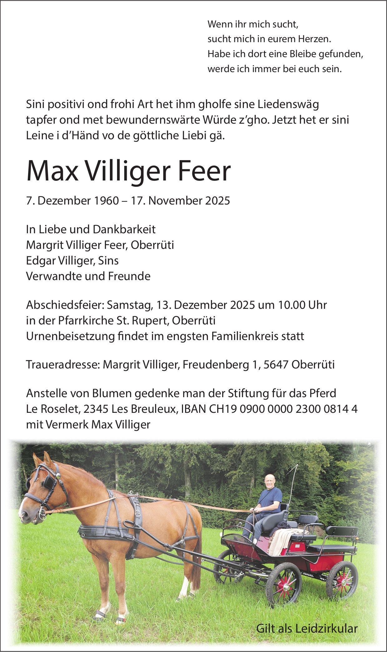 Villiger Feer Max, November 2025 / TA
