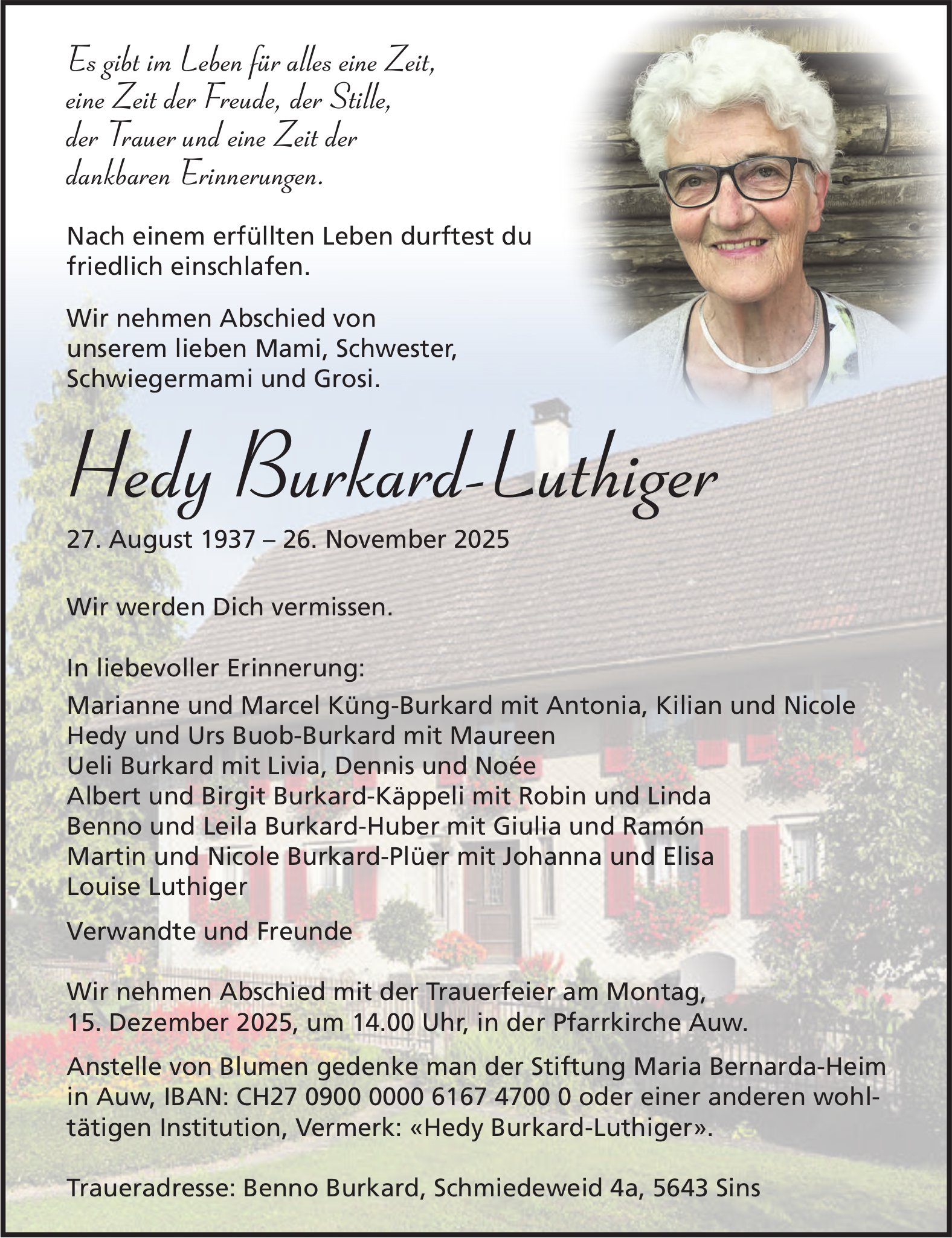 Burkard-Luthiger Hedy, November 2025 / TA