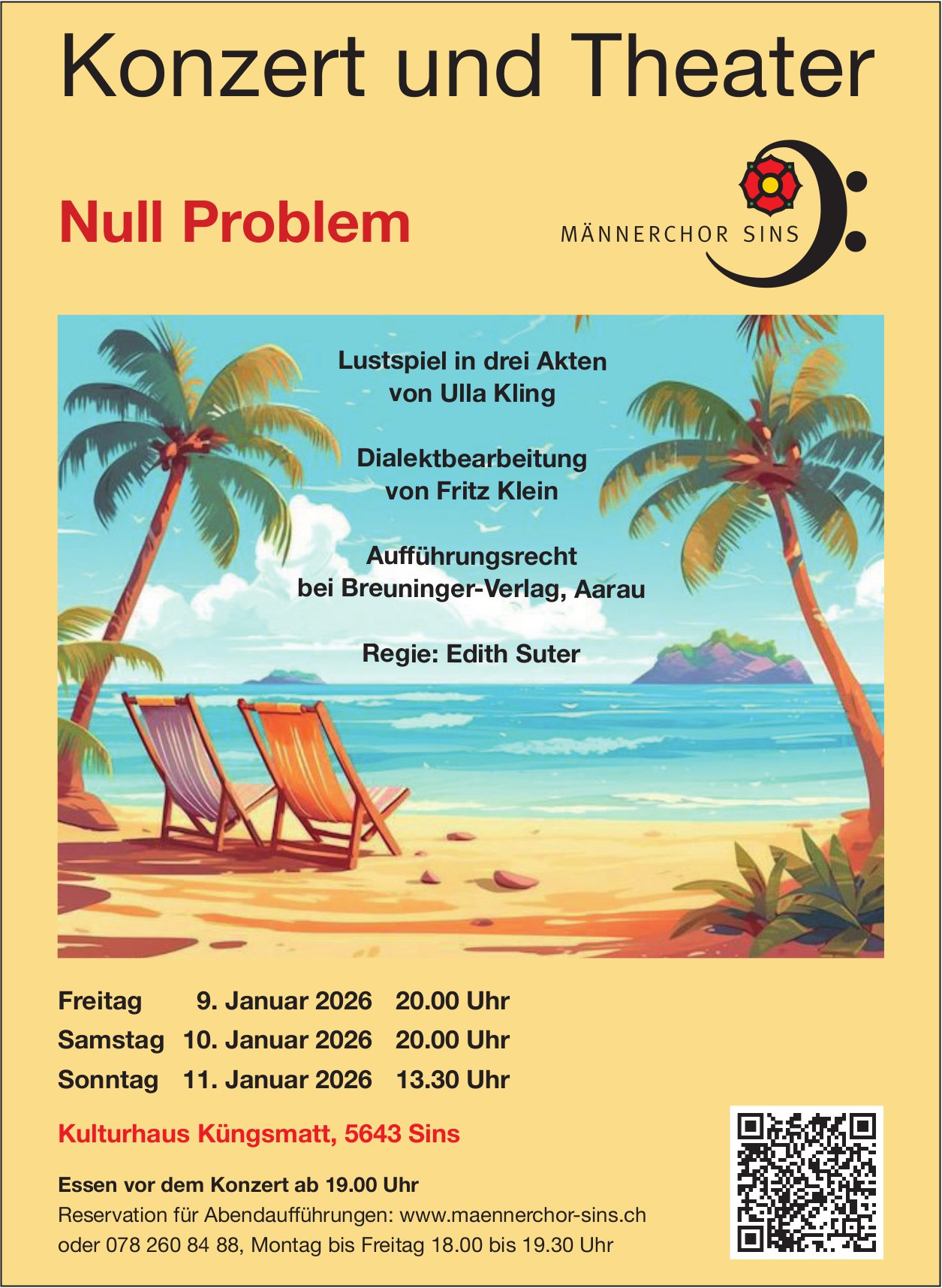 Konzert und Theater, 9. bis 11. Januar, Kulturhaus Küngsmatt, Sins