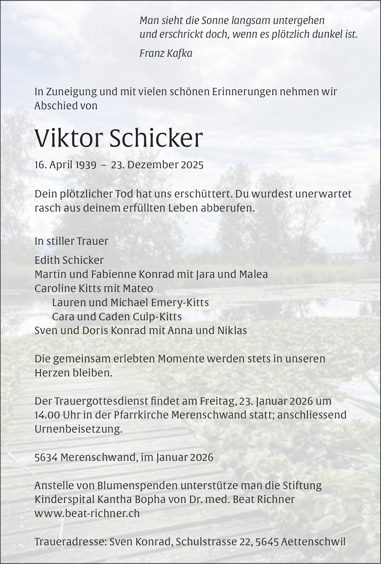 Schicker Viktor, Dezember 2025 / TA