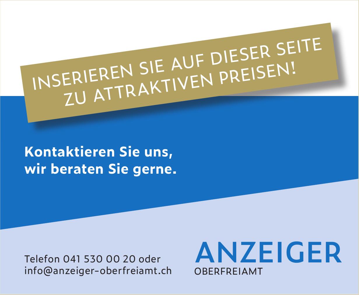 Anzeiger Oberfreiamt, Inserieren Sie auf dieser Seite zu attraktiven Preisen!
