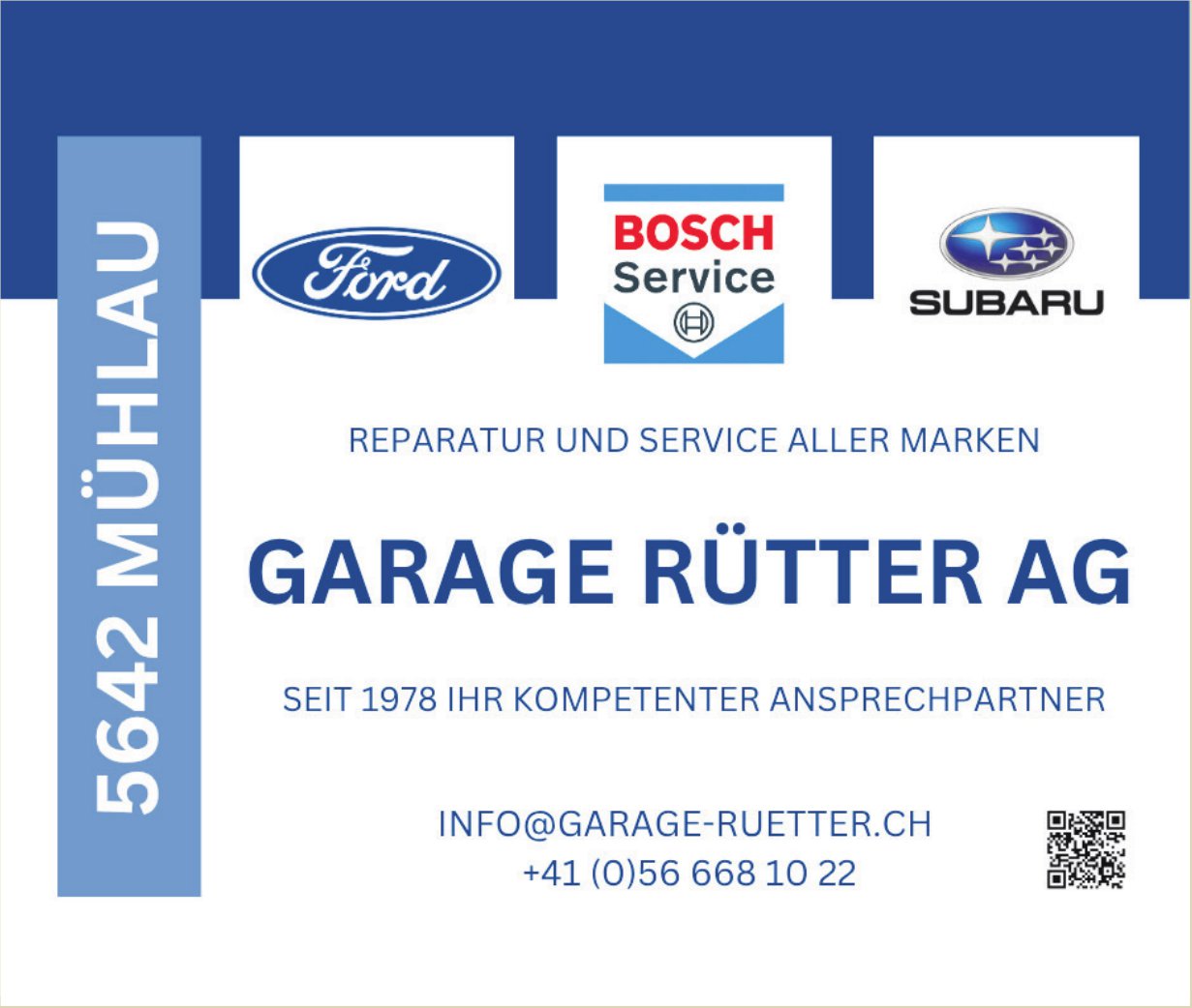 Garage Rütter AG, Mühlau - Reparatur und Service aller Marken